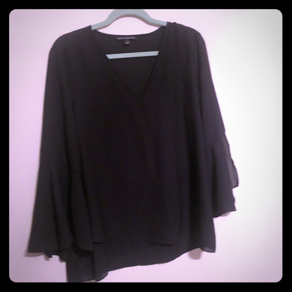 Basic black long sleeved blouse